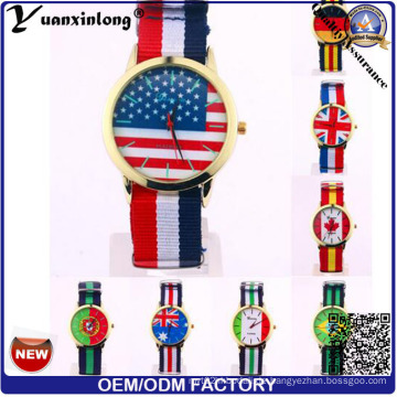Yxl-632 2016 Olympische Spiel-Art- und Weiseförderung-Mann-Armbanduhr-Dame-Uhr mit Land-Markierungsfahnen-Vorwahlknopf-Gesicht